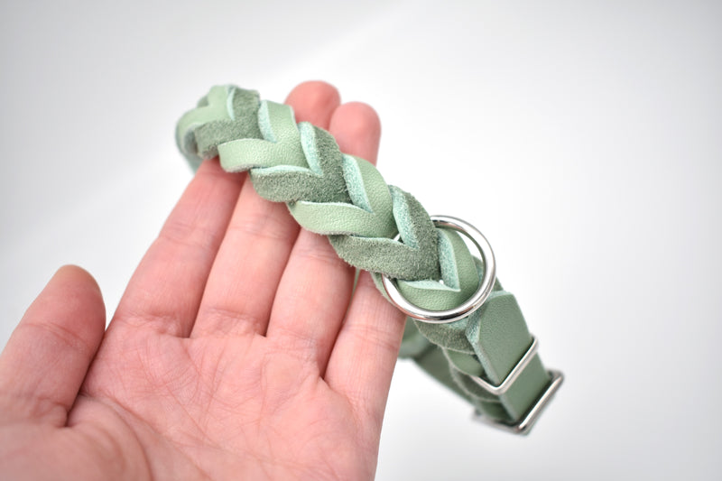 einfarbiges Halsband aus Fettleder