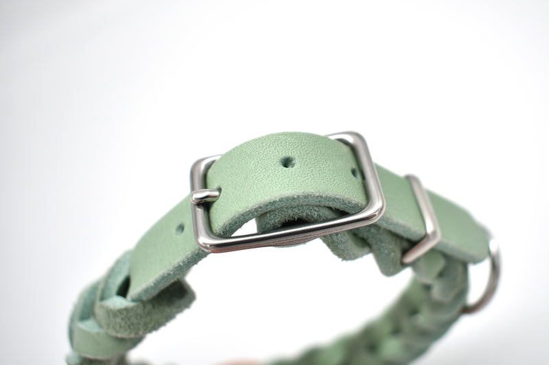 einfarbiges Halsband aus Fettleder