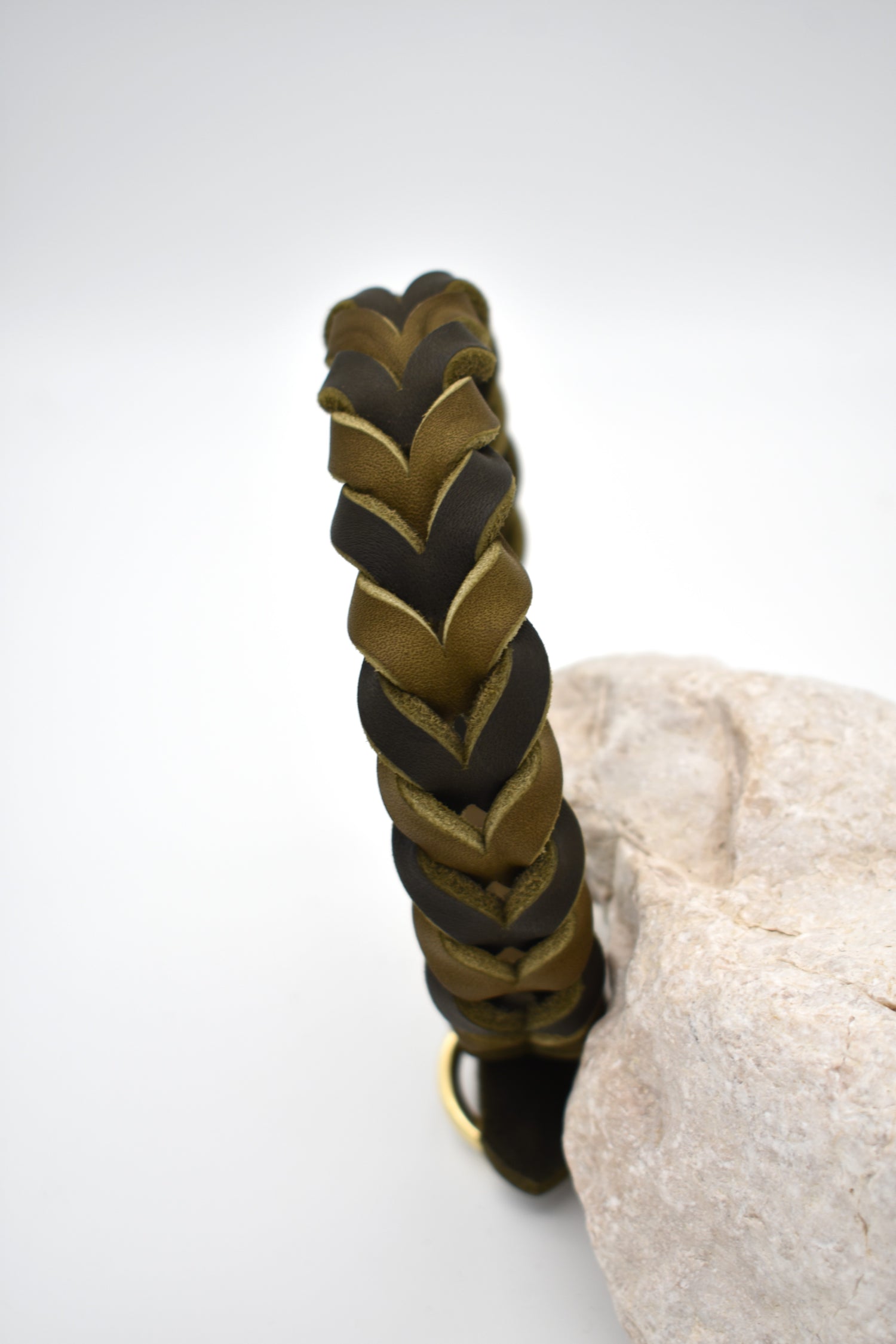 zweifarbiges Fettlederhalsband
